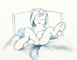  bed butt equine eyes_closed female feral friendship_is_magic hair horn line_art lying mammal masturbation monochrome my_little_pony on_back one_leg_up open_mouth pillow plain_background pussy rhythmlines short_hair simple_background solo spread_legs spreading unicorn vinyl_scratch_(mlp) white_background 