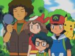  1girl 3boys afro age_difference animated animated_gif black_hair blue_eyes brown_hair frown haruka_(pokemon) hat height_difference lowres masato_(pokemon) multiple_boys pikachu pokemon pokemon_(anime) satoshi_(pokemon) takeshi_(pokemon) 