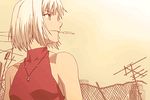  1girl 428 animated animated_gif canaan canaan_(character) chunsoft dark_skin lowres sepia short_hair white_hair 