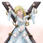  ardnades bdsm blonde_hair blush bondage bound breasts closed_eyes covered_nipples cross_of_saint_andrew dress long_dress long_hair medium_breasts nipples no_bra no_panties open_mouth pointy_ears princess_zelda see-through smile tears the_legend_of_zelda the_legend_of_zelda:_skyward_sword tickle_torture tickling 