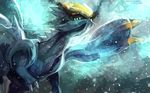  copyright_name dragon fushigi_no_dungeon gen_5_pokemon glitchedpuppet highres kyurem monster no_humans pokemon pokemon_(creature) pokemon_(game) pokemon_fushigi_no_dungeon sharp_teeth solo spikes teeth wings yellow_eyes 