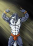  abs anthro bangaa bdsm biceps big big_muscles blue_body blue_skin bondage bound buff final_fantasy flexing front frontal_view jockstrap male muscles pecs piercing pose reptile scales scalie solo standing tattoo thrakos topless underwear video_games xxzerkkandragonxx yellow_eyes 