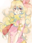  armlet cloud_hair flower hair_flower hair_ornament long_hair multicolored_hair nia_teppelin smile solo tegaki tengen_toppa_gurren_lagann two-tone_hair 