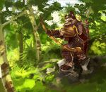  archer armor arrow bear black_hair bow_(weapon) claws forest hair male mammal manabreakfast medieval_armor outside panda pandaren quiver ranged_weapon solo treats tree video_games warcraft warrior weapon wood world_of_warcraft 