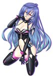  :d arm_up armpits bracelet breasts choker cleavage dominatrix earrings ears elbow_gloves gloves iris_heart jewelry kami_jigen_game_neptune_v kneeling large_breasts long_hair looking_at_viewer mas2000 midriff naughty_face navel neptune_(series) open_mouth pink_eyes purple_hair seductive_smile smile smirk solo symbol-shaped_pupils very_long_hair 