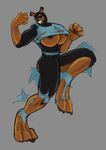  anthro biceps big_breasts breasts canine clothing doberman dog female huge_breasts latex_(artist) mammal muscles muscular_female paws solo torn_clothing transformation 