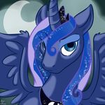  crown equine female feral friendship_is_magic hair horn horse long_hair looking_at_viewer mammal my_little_pony pmoss pony princess_luna_(mlp) royalty solo winged_unicorn wings 