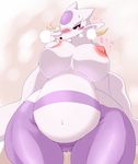  anthro big_breasts black_nose blush breasts chubby clitoris female hi_res kify lactating looking_down mienshao milk navel nintendo nipples nude open_mouth pok&#233;mon pok&#233;morph pok&eacute;mon pok&eacute;morph purple_skin pussy pussy_juice red_eyes solo standing thick_thighs thighs video_games white_skin 