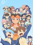  6+boys amagi_daichi aoyama_shunsuke bad_id bad_pixiv_id ball blue_eyes blue_hair blush brown_eyes brown_hair camera closed_eyes endou_mamoru everyone glasses goggles green_eyes hamano_kaiji hayami_tsurumasa headband highres ichino_nanasuke inazuma_eleven_(series) inazuma_eleven_go kageyama_hikaru kamijou_shoutarou kariya_masaki kirino_ranmaru kurama_norihito kurumada_gouichi matsukaze_tenma multiple_boys multiple_girls nishiki_ryouma nishizono_shinsuke no_pupils open_mouth pink_hair red_eyes red_hair sangoku_taichi seto_midori shindou_takuto short_hair sleeves_rolled_up smile soccer_ball sorano_aoi tsurugi_kyousuke yamana_akane 