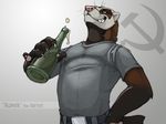  belt beverage bottle ferret male mammal mustelid proud solo soviet_russia wolfy-nail xopek 