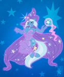  anthro anthrofied blue_hair breasts cleavage clothed clothing cutie_mark equine female friendship_is_magic glowing hair hat horn horse legwear levitation magic mammal my_little_pony pony purple_eyes solo sparkles stars stockings trixie_(mlp) two_tone_hair tyelle_niko unicorn wand white_hair wizard_hat 