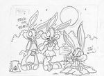  babs_bunny bottomless breasts bugs_bunny buster_bunny clothed clothing female half-dressed halloween holidays karri_aronen lagomorph looney_tunes male mammal nipples penis plain_background rabbit shirt shirt_lift sketch tiny_toon_adventures tiny_toons trick_or_treat vintage warner_brothers white_background 