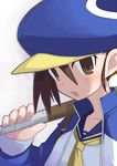  baseball_bat blue_hat brown_eyes brown_hair disgaea hat hirahashi_matsunori kazamatsuri_fuuka makai_senki_disgaea_4 