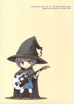  chibi guitar hat highres instrument kita_high_school_uniform nagato_yuki nakajima_yuka school_uniform serafuku solo suzumiya_haruhi_no_yuuutsu witch witch_hat 