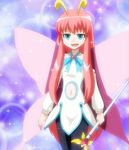  blue_eyes fairy_wings hiratsuka_raichou kyouran_kazoku_nikki long_hair navel pantyhose pink_hair screencap solo stitched third-party_edit wings 