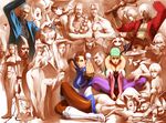  6+girls alex_(street_fighter) animal_ears anita_(vampire) ass aulbath bad_id bad_pixiv_id beret blanka breasts bulleta bun_cover cammy_white capcom cat_ears china_dress chinese_clothes chun-li cleavage company_connection crossover dante_(devil_may_cry) devil_may_cry donovan_baine double_bun dress everyone felicia guile gun hat jedah_dohma kurohachi lady_(devil_may_cry) large_breasts lei_lei lilith_aensland medium_breasts morrigan_aensland multiple_boys multiple_crossover multiple_girls pantyhose pelvic_curtain print_legwear purple_legwear q-bee street_fighter vampire_(game) vergil weapon wings zangief 