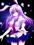  animal_ears bunny_ears ichi_(bji) necktie purple_eyes purple_hair reisen_udongein_inaba solo touhou 