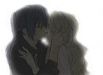  1girl blonde_hair blue_hair couple hetero kiss long_hair macross macross_frontier saotome_alto sheryl_nome 