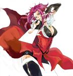  bad_id bad_pixiv_id card dress elbow_gloves gloves holding holding_card izayoi_aki jewelry kuro_(pixiv60110) necklace purple_hair red_hair short_hair skirt solo thighhighs white_blank_card yuu-gi-ou yuu-gi-ou_5d's 