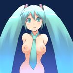  aaaa arms_behind_back blush breasts green_eyes green_hair hatsune_miku large_breasts long_hair looking_at_viewer necktie nipples nude smile solo twintails very_long_hair vocaloid 