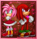  anthro echidna female green_eyes hedgehog knuckles_the_echidna male mammal mn27 purple_eyes sega sonic_(series) 