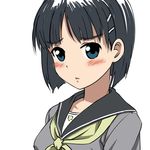  black_eyes black_hair kirigaya_suguha pout school_uniform serafuku short_hair sword_art_online uzumi_(uzumi_yosi) 