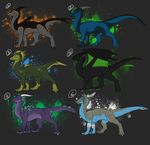  black_body blue_body dragon green_body grey_background grey_body male plain_background purple_body scalie tojo_the_thief unknown_species 