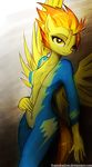  anthrofied breasts clothing equine erect_nipples female foxinshadow friendship_is_magic hair horse looking_at_viewer mammal my_little_pony nipples pegasus pony skinsuit solo spitfire_(mlp) standing suggestive tight_clothing two_tone_hair undressing uniform wings wonderbolts_(mlp) yellow_eyes zero-sum 