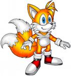  blue_eyes canine fox hair looking_at_viewer male mammal miles_prower plain_background sega smile solo sonic_(series) white_background 