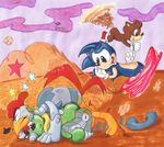  anthro blue_eyes blue_hair broken canine fox green_eyes grounder hair hedgehog machine male mechanical miles_prower not_furry robot scratch_(character) sega smile sonic_(series) sonic_the_hedgehog 