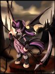  anthro anthrofied armor cutie_mark demon demon_wings equine female friendship_is_magic horn horse mammal my_little_pony pony ponykillerx scythe solo twilight_sparkle_(mlp) unicorn weapon 