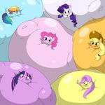  balloon blush equine female fluttershy_(mlp) friendship_is_magic horn horse inflation mammal my_little_pony oh_my pegasus pinkie_pie_(mlp) please_don&#039;t_pop pony rainbow_dash_(mlp) rarity_(mlp) sucked_in_hooves too_stubby_to_move twilight_sparkle_(mlp) unicorn unknown_artist whoops wings 
