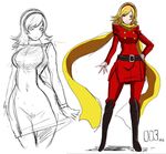  1girl belt blonde_hair butcha-u cyborg_009 eroquis francoise_arnoul red scarf 