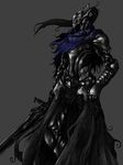  absurdres armor artorias_the_abysswalker black_armor bolt0002 cape dark_souls full_armor gauntlets helmet highres knight male_focus plume solo souls_(from_software) sword weapon 
