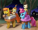  blue_eyes candy costume equine female feral freckles friendship_is_magic group hair horn horse john_joseco male mammal mr_cake_(mlp) mrs_cake_(mlp) my_little_pony night outside pink_hair pony pound_cake_(mlp) pumpkin_cake_(mlp) unicorn young 