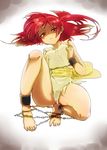  barefoot buraizero chains feet magi_the_labyrinth_of_magic morgiana no_panties red_eyes red_hair shackle shackles 