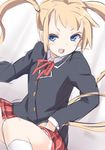  blonde_hair blue_eyes chuunibyou_demo_koi_ga_shitai! dekomori_sanae long_hair school_uniform solo sora_to_umi twintails 