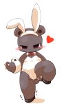  &lt;3 2015 anthro bunny_costume camel_toe clothed clothing costume crepix fake_ears fake_rabbit_ears female looking_at_viewer mammal raised_leg simple_background solo ursine 