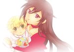  alice_(pandora_hearts) baby blonde_hair brown_hair dbgml120 green_eyes long_hair mother_and_son pandora_hearts purple_eyes sandwich 