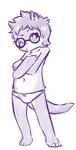  bulge chubby crossdressing cub cute eyewear glasses izzy male mammal mustelid otter panties underwear young 