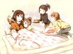  bed black_hair brown_hair food hentai_ouji_to_warawanai_neko kantoku tsutsukakushi_tsukiko tsutsukakushi_tsukushi yokodera_youto 