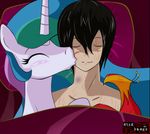  after_sex blush dragk equine eyes_closed female feral friendship_is_magic group horn horse human male mammal my_little_pony philomena_(mlp) princess princess_celestia_(mlp) royalty suggestive 