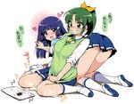  :d aoki_reika blue_eyes blue_hair blush bug clothes_tug cockroach green_eyes green_hair green_neckwear heart insect kneehighs midorikawa_nao multiple_girls mutyakai nanairogaoka_middle_school_uniform necktie open_mouth panties pantyshot pee peeing peeing_self precure scared school_uniform serafuku shoes skirt sleeves_rolled_up smile smile_precure! socks sweater sweater_tug sweater_vest tears translated underwear uwabaki white_legwear 