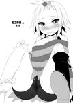  barefoot blush boots cameltoe feet flat_chest greyscale hair_bobbles hair_ornament hazuki_(etcxetc) homika_(pokemon) monochrome nipples pokemon pokemon_(game) pokemon_bw2 saliva shoes single_shoe solo striped tears topknot 