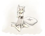  animal_ears bad_id bad_pixiv_id highres kazana_(sakuto) long_hair looking_at_viewer original rubbing_eyes saku_(kazana) sitting sleepy solo strap_slip tail wariza wolf_ears wolf_tail yellow_eyes 