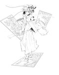  atsumi_haru hat inubashiri_momiji lineart mask monochrome solo sword tokin_hat touhou weapon 