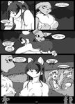  anthro big_breasts breasts canine cat chest_tuft comic curvaceous dialog dialogue digimon english_text feline female fox fur hanging_breasts jenny legend_of_jenny_and_renamon mammal monochrome navel nipples nude renamon text tuft voluptuous yawg 