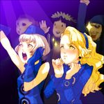  3boys :i :t blonde_hair blush demon_artist elizabeth_(persona) gimmel gloves hairband hat long_hair margaret_(persona) multiple_boys multiple_girls open_mouth persona persona_2 persona_3 persona_4 philemon sarry23 shin_megami_tensei_ii short_hair shouting siblings silver_hair sisters wavy_hair yellow_eyes 