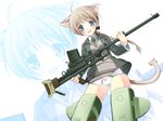  :d ahoge anti-tank_rifle armor blonde_hair blush boots bow bow_panties boys_anti_tank_rifle braid gun kimishima_ao long_hair long_sleeves lynette_bishop open_mouth panties rifle simple_background single_braid smile solo standing strike_witches striker_unit thigh_boots thighhighs underwear weapon white_background white_panties world_witches_series 