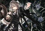  brown_hair flower knife kurokoeda multiple_girls rose rozen_maiden silver_hair suigintou suiseiseki 